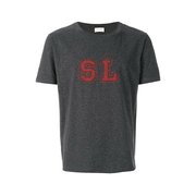 saintlaurent圣罗兰红色字母，印花圆领短袖灰色，t恤男款