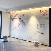2024新中式花鸟电视背景墙纸3d立体客厅卧室现代中式防水墙纸