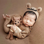 新生儿摄影米老鼠卡通服装，道具宝宝月子，照衣服影楼儿童写真服饰