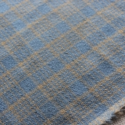 羊毛布料蓝黄色织格纹薄款春秋服装面料1米价95cm宽