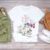 floralwomant-shirt植物花卉艺术气质，印花女士t恤宽松街头短袖
