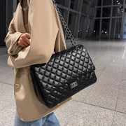 香港包包女士2023潮高级感时尚链条单肩斜挎包大容量菱格大包