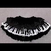 glplolita洛丽塔白色钢琴键，波点蕾丝短裙61106通勤荷叶边琴键裙
