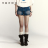 VERMO“打破和重构”复古水洗做旧低腰无腰头牛仔超短裤