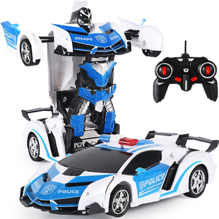 遥控变形汽车充电赛车金刚机器人宝宝小男孩子女孩儿童玩具车警车