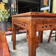红木餐桌刺猬紫檀八仙桌中式小方桌花梨木四方桌实W木正方形餐桌