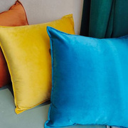 沙发抱枕客厅靠垫套北欧床头橘黄色天鹅绒靠背大含芯轻奢靠枕