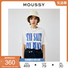 MOUSSY 夏季裂纹字母印花设计中性短袖T恤010GSL90-0800