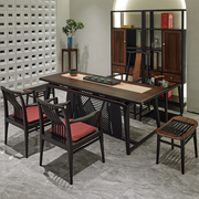 黑紫檀木茶桌高档新中式，红木茶桌椅，组合黑胡桃实木禅意干泡台茶台