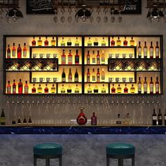 酒吧吧台酒柜靠墙创意工业风酒架子展示葡萄酒红酒铁艺酒架壁挂式