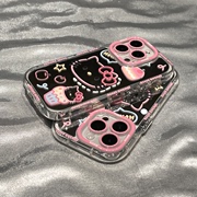 卡通粉色凯蒂猫手机壳适用于iphone15promax可爱hellokitty镜面，保护套苹果1314plus小众小米1314ultra软壳
