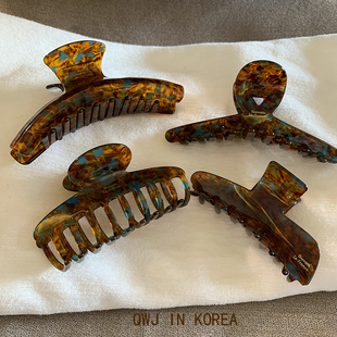 韩国进口france金标超美蓝棕彩色，鲨鱼夹大号，抓夹发抓气质盘发发夹