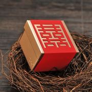 中式婚礼马口铁喜糖盒创意镂空糖果盒子红色中国风婚盒