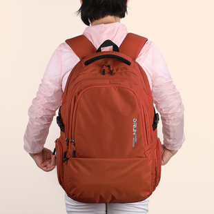 大容量双肩包商务旅行背包时尚格子尼龙布中学生书包电脑潮流中性