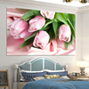 客厅卧室装饰画床头画简约墙纸，贴画浪漫玫瑰鲜花沙发背景墙贴壁画