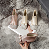 女童水晶靴子粉色儿童公主靴，春秋2022女宝宝，加绒马丁靴冬皮靴