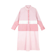 L9210秋 个性显白同款女装原创粉色连衣裙收腰长款衬衫裙