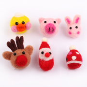 圣诞羊毛毡发卡材料配件，手工diy小猪兔子发夹，发圈头绳发饰头饰品