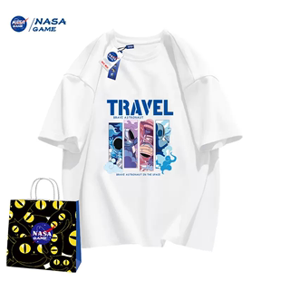 NASA GAME联名款2024纯棉短袖t恤男女儿童潮牌童装T恤YB
