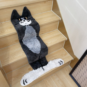 汤姆猫地毯可爱卡通猫，和老鼠扁扁猫楼梯，垫ins长条吸水地垫可机洗