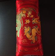 新爵彩庆阳纯手工绣花家用结婚长方形枕头芯一对荞麦壳红色刺绣品