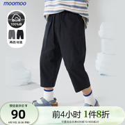 美特斯邦威moomoo童装休闲裤男童造型纯棉透气运动七分梭织裤