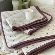 韩国大鹅全棉绗缝床盖三件套高级感法式复古碎花双面纯棉四季通用