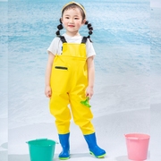 儿童玩水连体下水裤，幼儿园防水衣服赶海装备摸鱼，男女沙滩半身雨裤