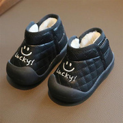 冬季男女童雪地靴保暖短靴，1一2岁宝宝学步鞋子，婴儿鞋软底加绒棉鞋