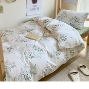 简约全棉大学生宿舍床上三件套纯棉，床单被套夏季单人寝室床品套件