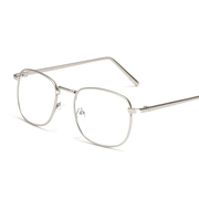 韩版复古文艺大框眼镜架男女时尚金属方形平光镜可配近视眼镜