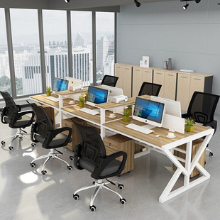 职员办公桌员工电脑桌4人6人工位，桌简约办公家具屏风隔断桌椅