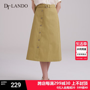 dtlando商场同款23夏季半身裙棉宽松显瘦中长款a字型裙子