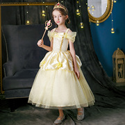 贝尔女宝礼服女童贝尔公主服装贝儿公主裙夏儿童礼服圣诞节蓬蓬裙