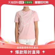香港直发moschino莫斯奇诺，女士浅粉红色纯棉，短袖t恤ra1202114
