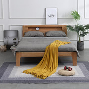 北欧实木床单人1.8米双人床，婚床主卧现代简约橡，木床1.5米卧室家具