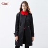 Gitti/吉蒂秋季低圆领中长款修身束腰风衣外套女装大衣G195806
