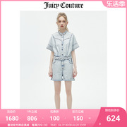 juicycouture橘滋连体衣女，2023夏季复古连体，牛仔衣短裤套装