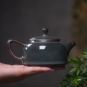哥窑青瓷铁胎茶壶冰裂手工功夫，茶具套装陶瓷家用泡茶冲茶单壶