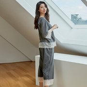 gohoona韩国莫代尔棉睡衣2019秋季女士女人睡衣家居服套装LFG008
