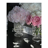 趣皿 法式复古vintage轻奢浮雕刻花透明高脚玻璃花瓶鲜花仿真花
