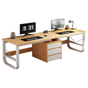 简易双人书桌长条电脑桌台式家用抽屉小桌子工作台书桌卧室办公桌