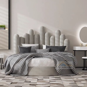 北欧创意轻奢钢琴键圆床公主床现代简约双人床设计师卧室网红婚床