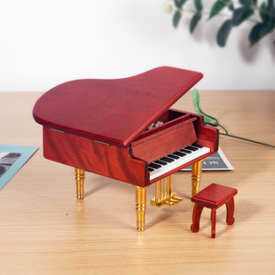 巧匠屋金属脚，镀金机芯木质钢琴音乐盒圣诞礼物h-m04jg