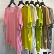CSZ112丨中式复古真丝丝绒圆领短袖衬衫T恤中式小衫日常款春夏女