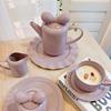 英式下午茶具法式陶瓷花茶壶可爱蝴蝶结茶壶茶具套装网红茶具送礼