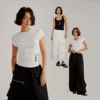 晶咕黑标女装2023夏季休闲jg针织印花上衣女，三版本t恤系列款