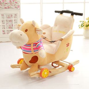 儿童木马摇马两用实木婴儿玩具，摇摇车带音乐摇椅，骑马宝宝周岁礼物