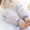 韩版成人双层蕾丝袖套女士，秋冬羽绒服防脏上班袖筒中长款学生袖头