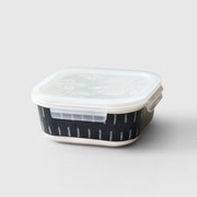 韩国进口zen&lockrachelbarker稻草，黑陶瓷密封碗保鲜盒饭盒670ml